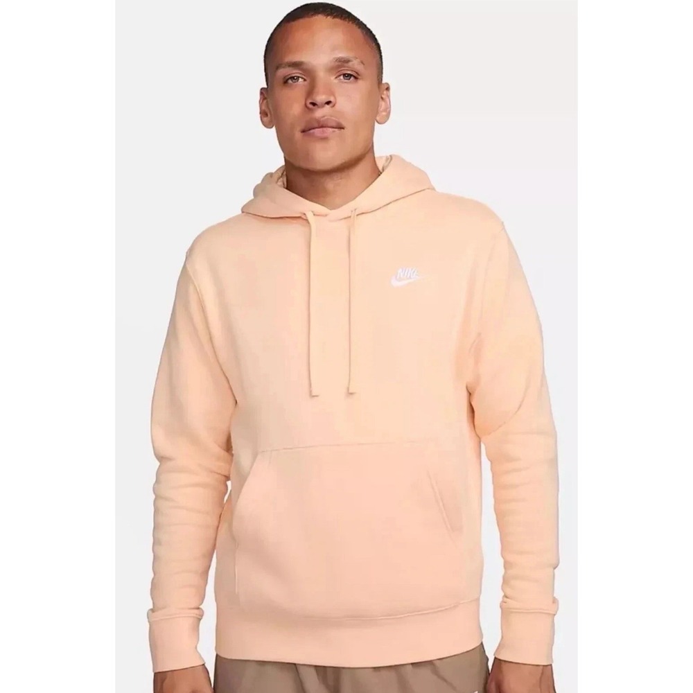 Nike Sportswear Club Fleece Pullover Peach Hoodie BV2654-801 Men's Size M